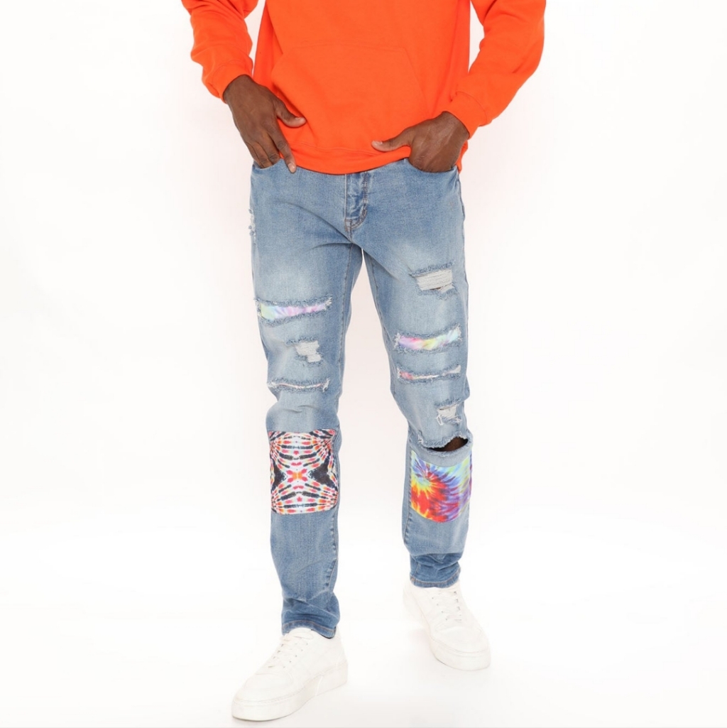 Tie Dye Patch Jeans